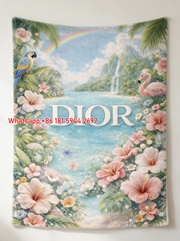 Dior Tropical Paradise Flannel Sofa Throw Blanket D214